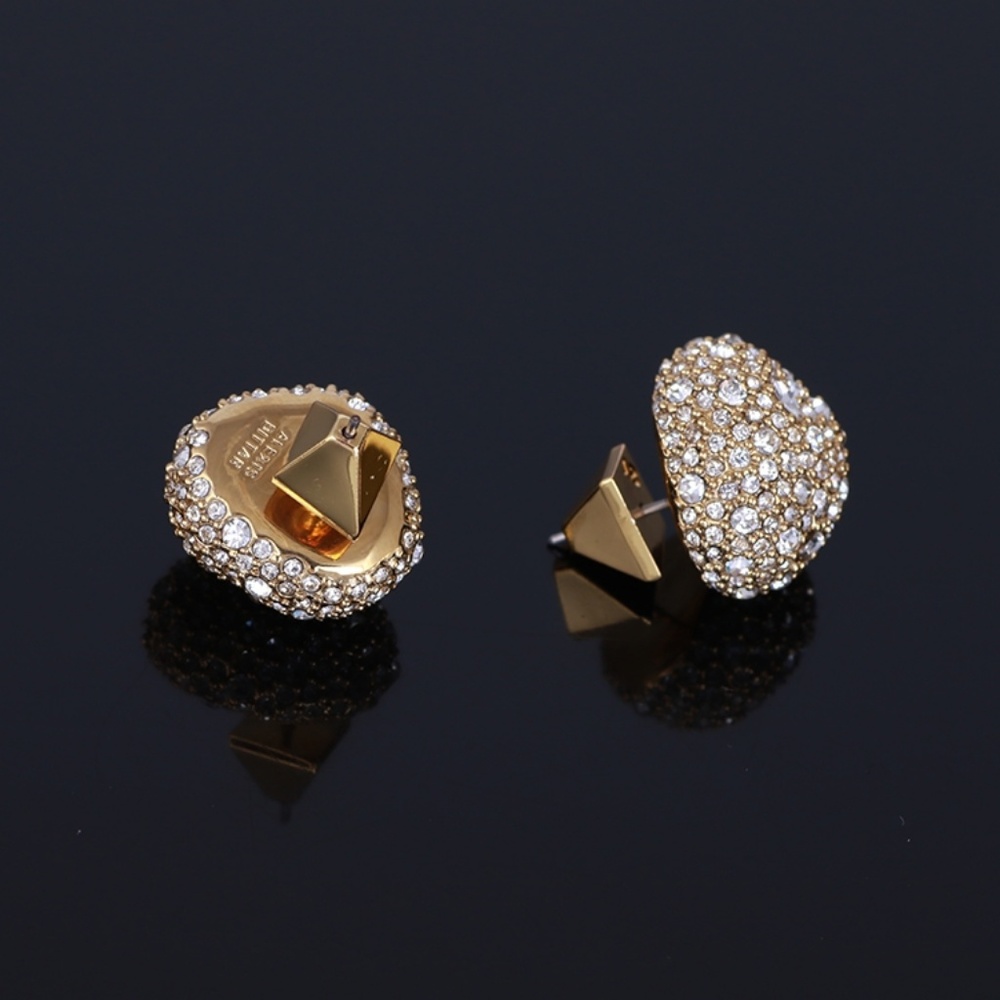 🛑Alexis Bittar pave Button Earrings - Picture 5 of 6
